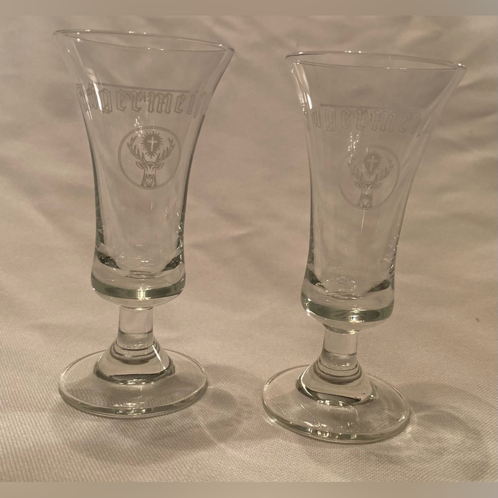Jagermeister Clear Cordial Shot Glass Set of 2